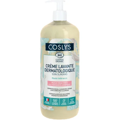 Crème lavante bio dermatologique haute tolérance en flacon pompe Coslys - 1 L