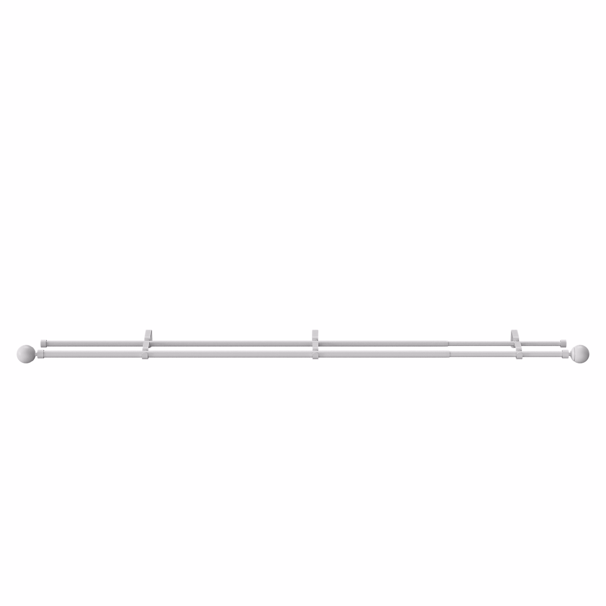Kit de tringle à rideau extensible double embout boule Anafi métal blanc 120/210cm Ø16/19mm GoodHome – Réf. BQSWNWAHA0283789215