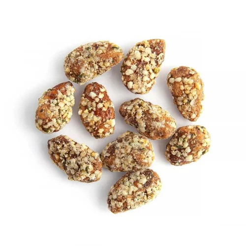 Amandes pralinées chanvre Happy Hours en Biovallée - prix au kilo