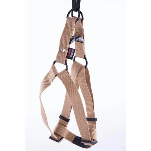 Harnais baudrier réglable beige pour chien - 2,5x70/90 cm
