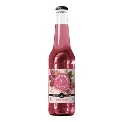 Spritzer au vin framboise hibiscus bio 4% d'alcool Pierre & Nico - 27,5 cl