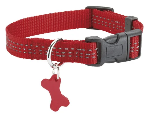 Collier pour chien en nylon tressé coloris rouge Bobby Safe 10 mm - Taille XS