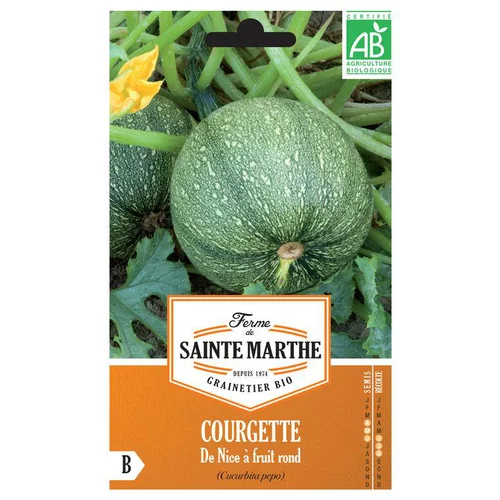 Graines de courgette de Nice à fruits ronds bio Ferme de Sainte Marthe - graines à semer