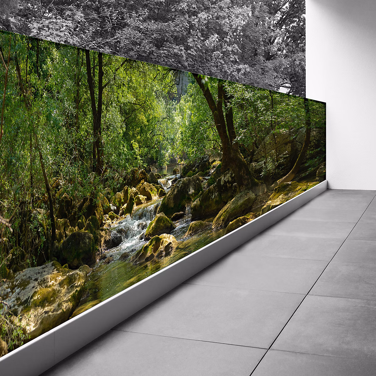 Brise vue Trompe l'oeil – 110 × 357 cm, Rivière 3617689695174