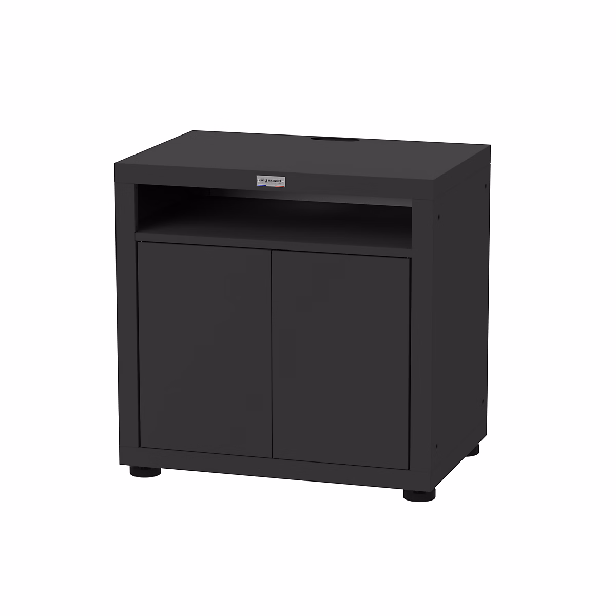 Meuble de cuisine extérieure pour cuisson avec tablette 80 × 55 cm | acier époxy noir – Le Marquier