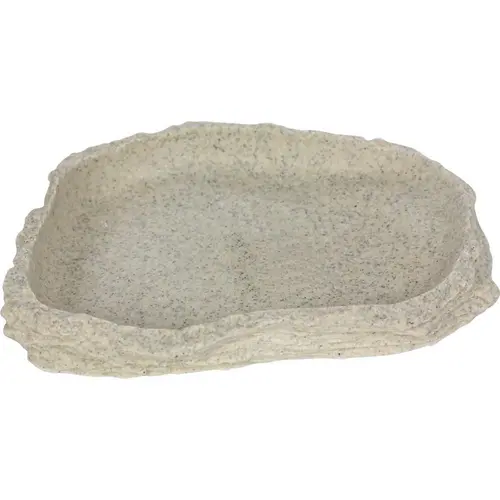 Bassin ou mangeoire pour terrarium coloris gris Reptile Planet Stone Age Serie Dish - Taille M 16,5 x 2,5 x 12,5 cm