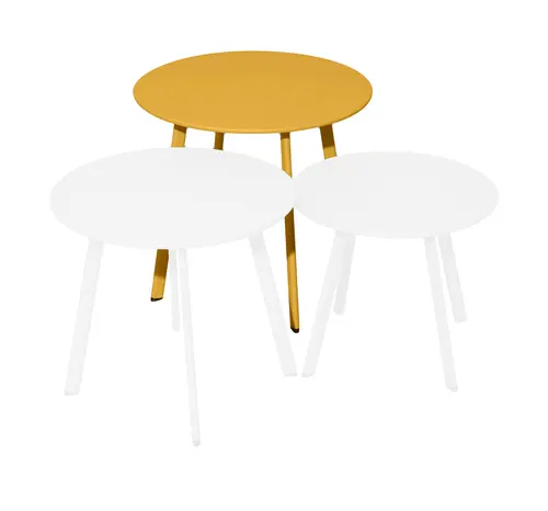 Table basse en acier coloris miel Proloisirs Massaï -Ø50 x H43 cm