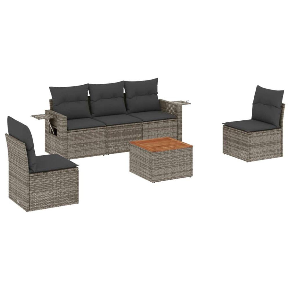 VidaXL 3224506 banc de jardin Rotin, Acier, Bois d'acacia – Mobilier de jardin