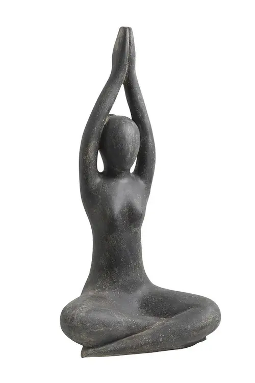 Décoration pour jardin aquatique coloris noir en pierre reconstituée figurine yoga SEDA Sukhasan Diving Hight - 125 cm