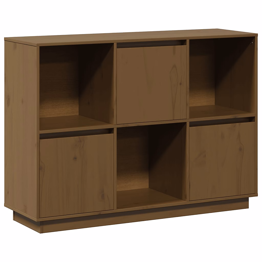 814357 vidaXL Buffet Marron miel 110.5 × 35 × 80 cm Bois massif de pin