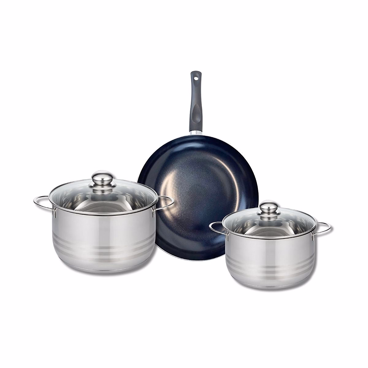 Ensemble de 1 Poêle de cuisson 28 cm et 2 faitouts 20 et 24 cm Elo Prima Brillant – Réf. TXPJSQCDT4217150900