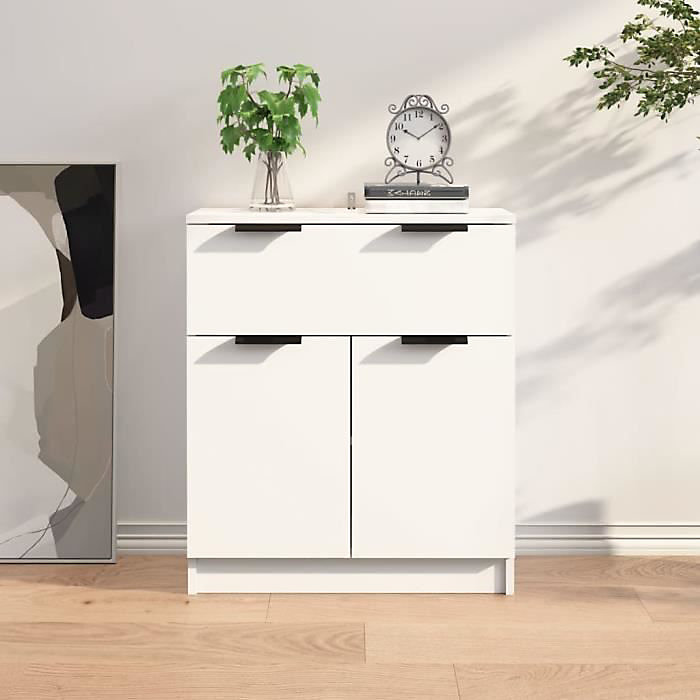 811088 vidaXL Buffet Blanc 60 × 30 × 70 cm Bois d'ingénierie