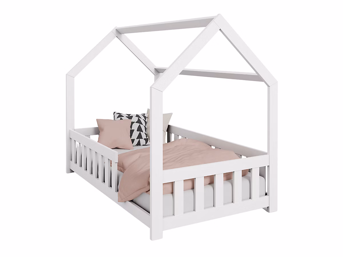 DUBI Lit d'enfant 160 × 80 avec matelas – Blanc