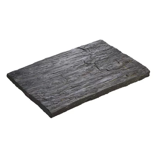 Pas de cheminement rectangle en béton coulé ton ardoise aspect schiste Hairie Grandon - 40 x 29 cm