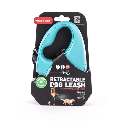 Laisse rétractable turquoise Instinct Cordon - taille XS