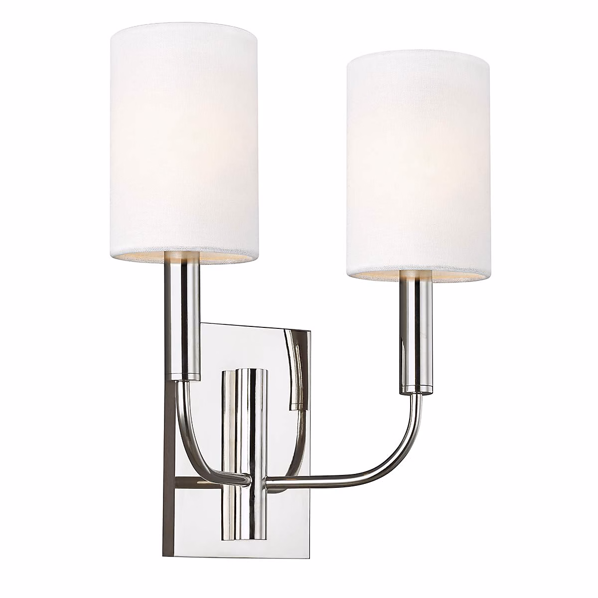 Applique murale Brianna 2 lumières – Nickel poli