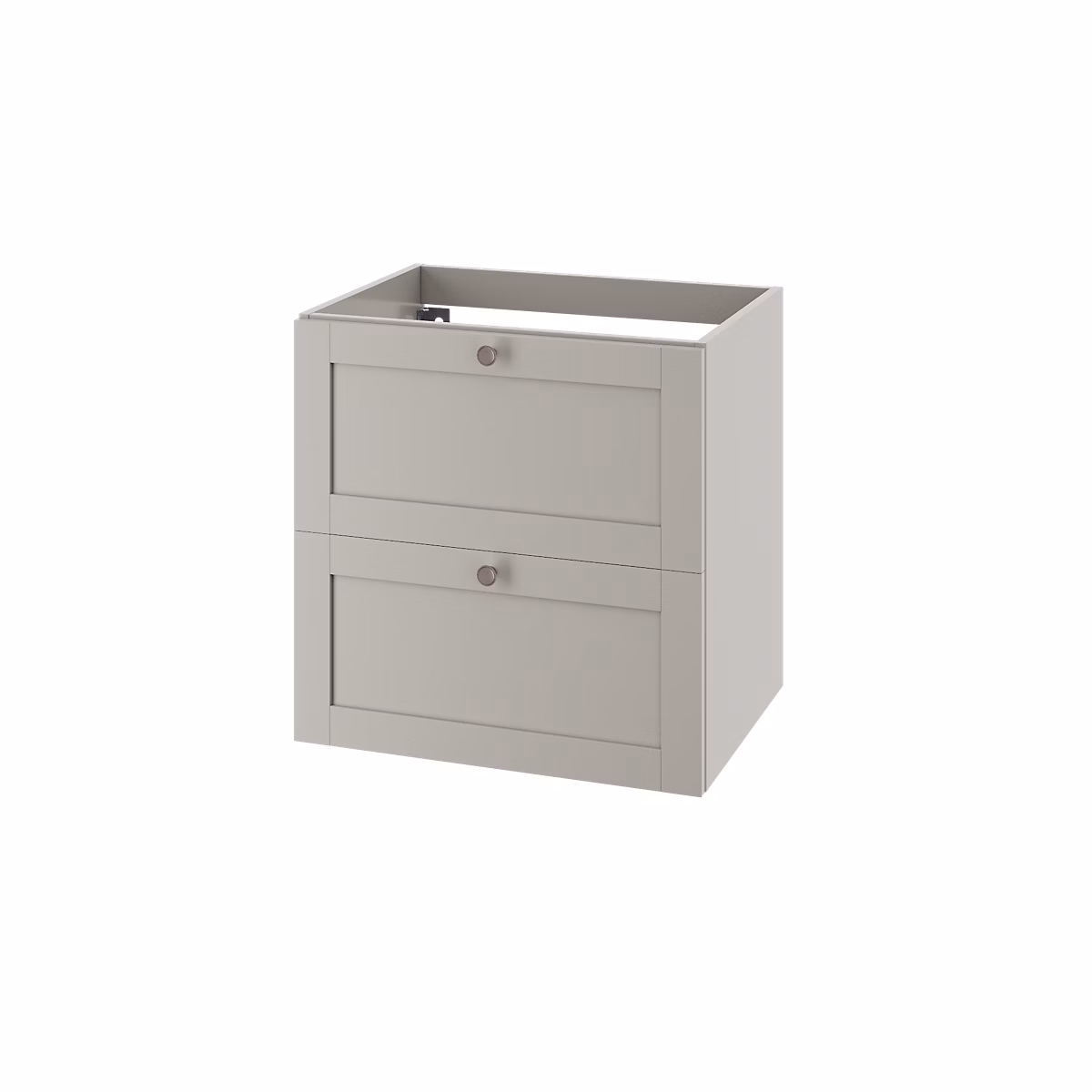 Meuble de salle de bains – Meuble sous vasque suspendu taupe 2 tiroirs l.60 x H.60 x P.45 cm GoodHome Imandra