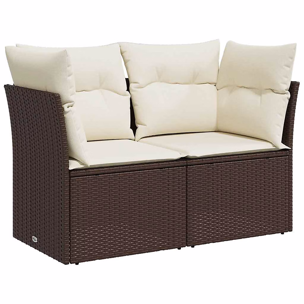 Canapé de jardin avec coussins 2 places marron résine tressée vidaXL – Réf. FTDOOPBRA7815325028