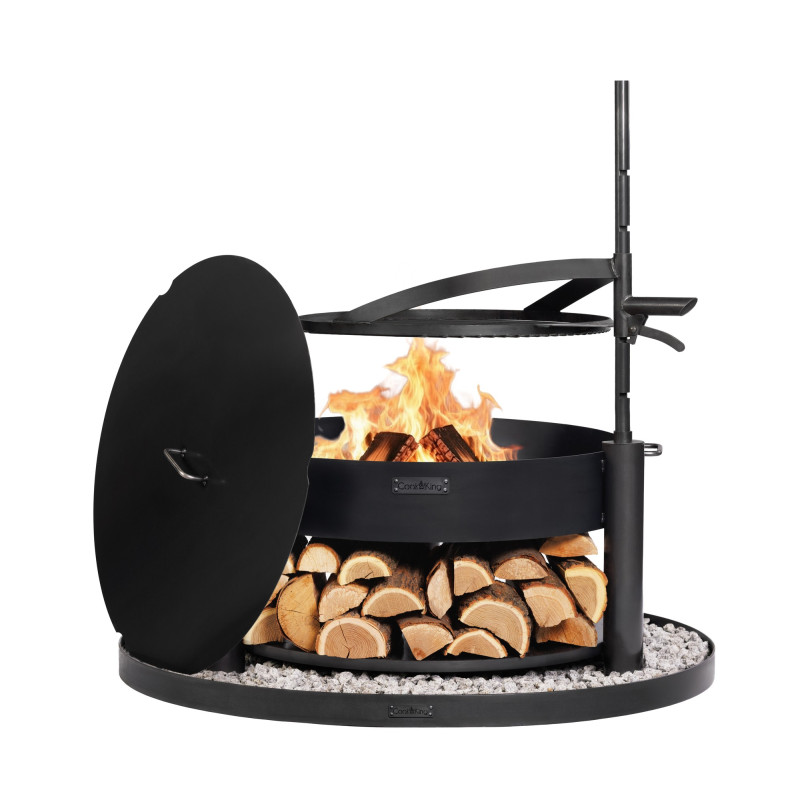 Brasero de jardin MONTANA X 80 cm - grille, couvercle et base acier