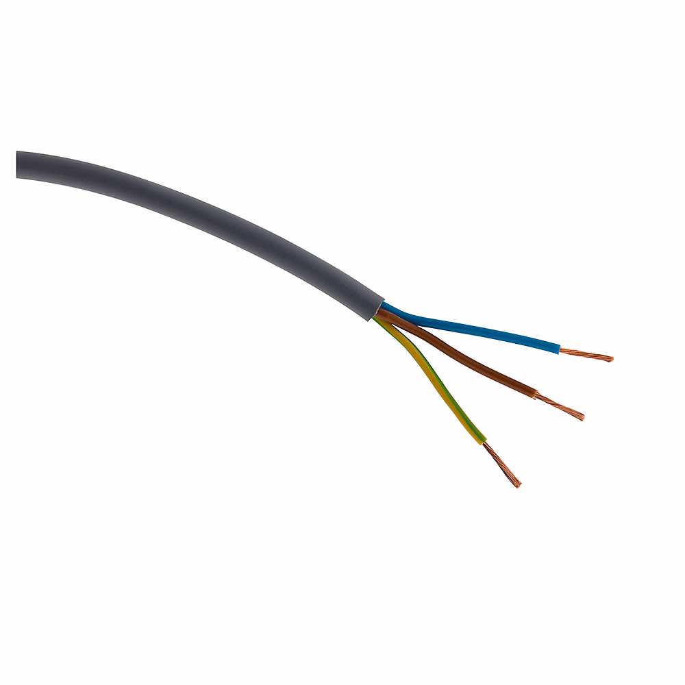 Câble électrique H05VV-F 3G1 – 5mm² gris, 10m, Zenitech