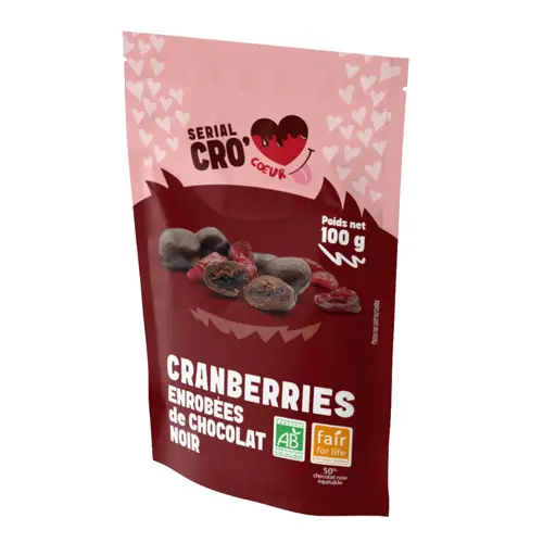 Cranberries chocolat noir Serial Crocoeur - 100 g