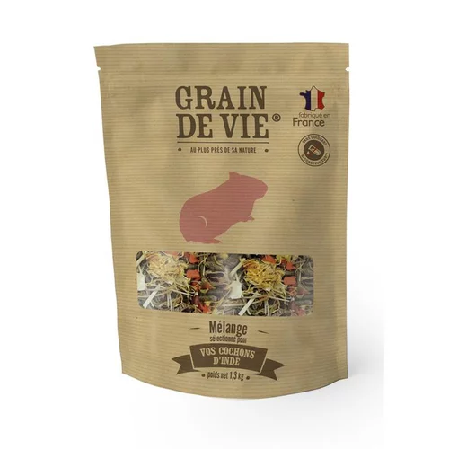 Nourriture aux aliments complets pour cochons d'inde Grain de vie - 1,3 kg