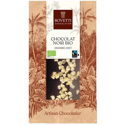 Chocolat noir bio au gingembre confit - tablette de 100 g