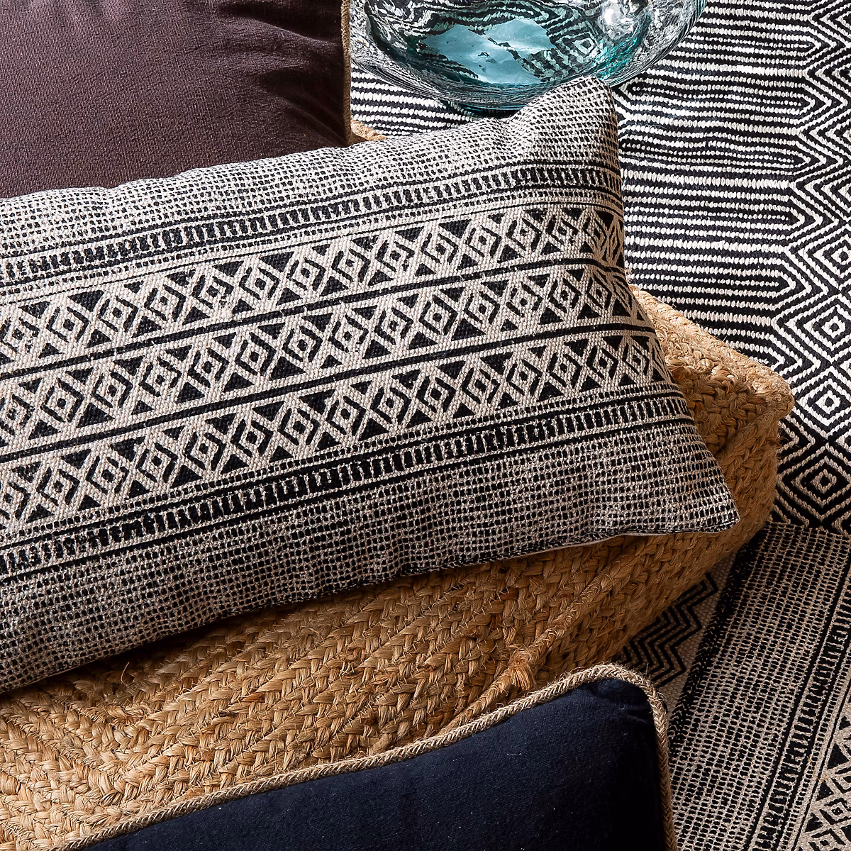 Coussin, plaid et pouf – Coussin rectangle imprimé Africa L.50 x l.30cm Deco&co