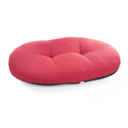 Coussin ovale en ouatine rouge 77x50 cm