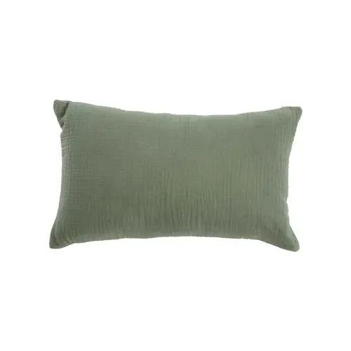Coussin en gaze de coton vert - 50 x 30 cm
