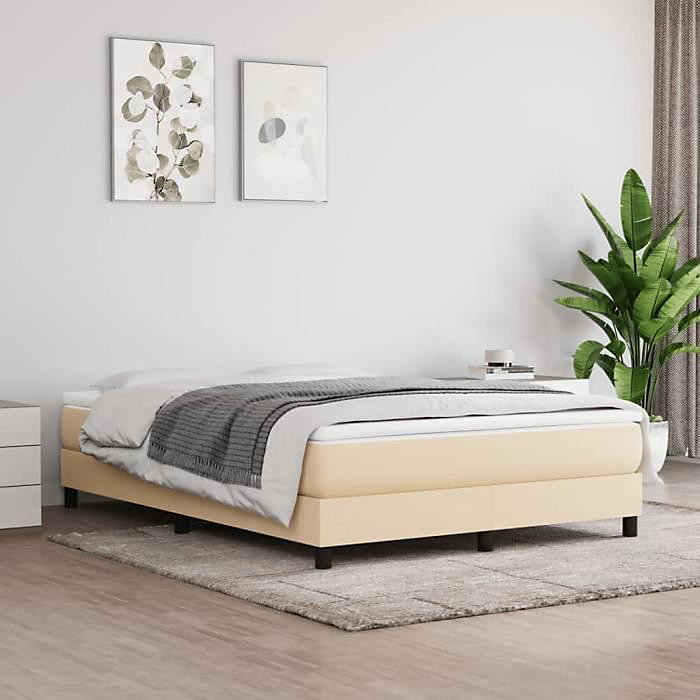 347779 vidaXL Matelas de lit à ressorts ensachés Crème 140 × 190 cm epaisseur 20 cm Tissu