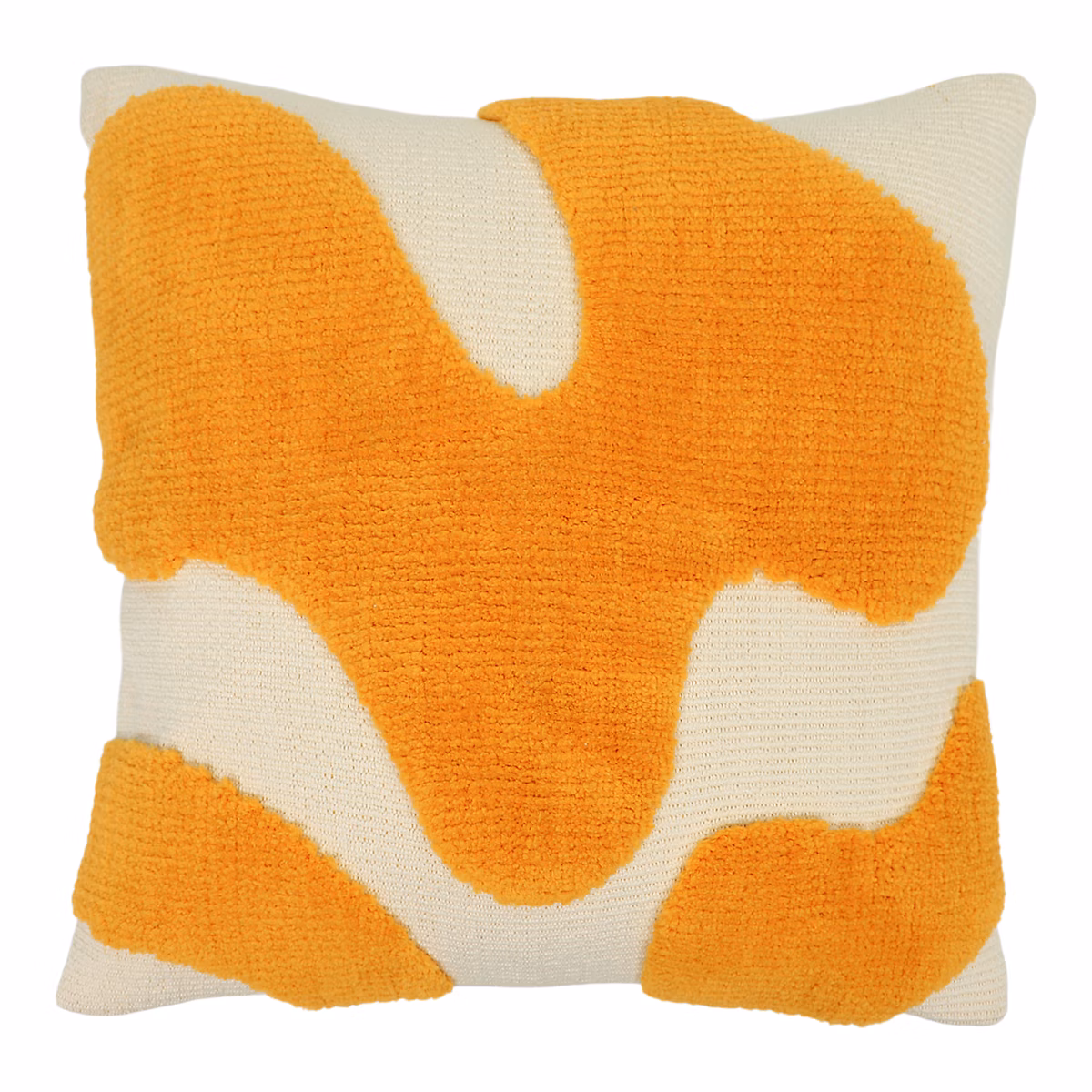 Coussin, plaid et pouf – Housse de coussin Arribas motif tufté géométrique blanc et jaune l.45 x L.45cm GoodHome