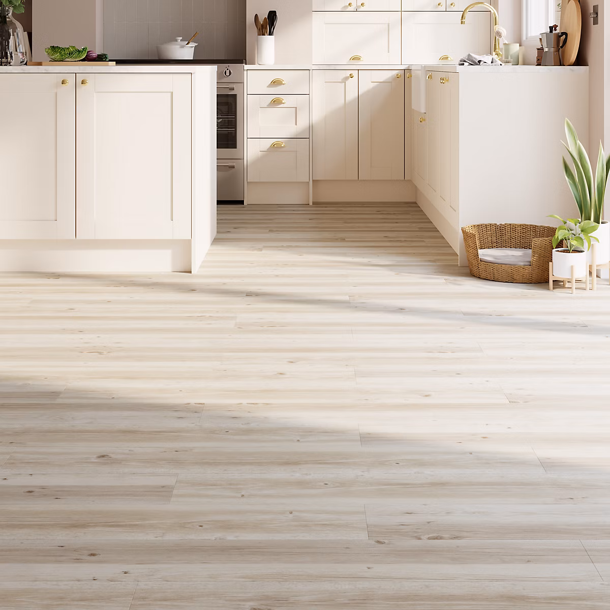 Lame PVC clipsable Mambo 124 × 19 cm décor bois blanc rustique GoodHome (vendue au carton)
