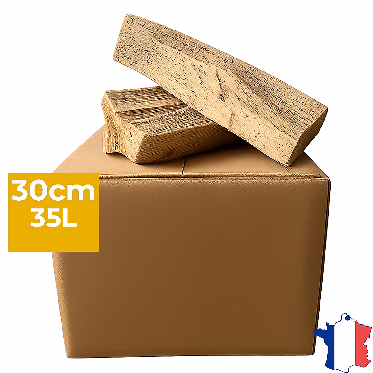 Bois de Chauffage 30cm Extra sec – Carton de 35L | Poêle | Insert cheminée | Brasero | Barbecue | Bois durs (hêtre | chêne | frêne)