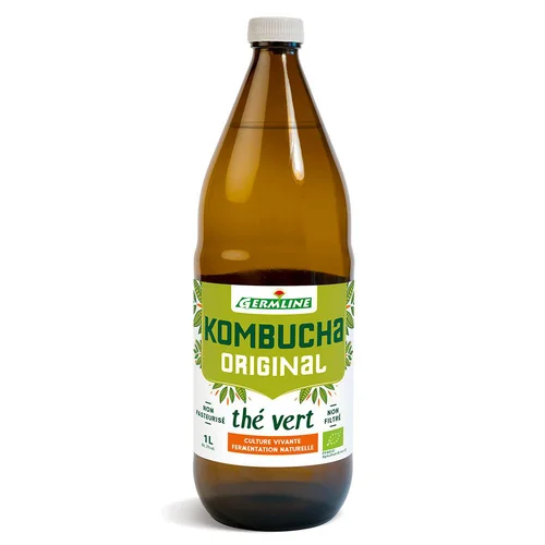 Kombucha original thé vert en bouteille de verre Germline - 1 litre