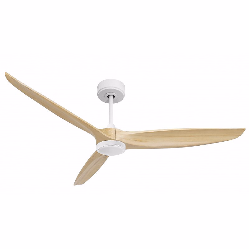 Bolt | Ventilateur déstratificateur d'air – moteur blanc sur pales bois clair166 Cm – 100 % efficace été et hivers – avec lampe