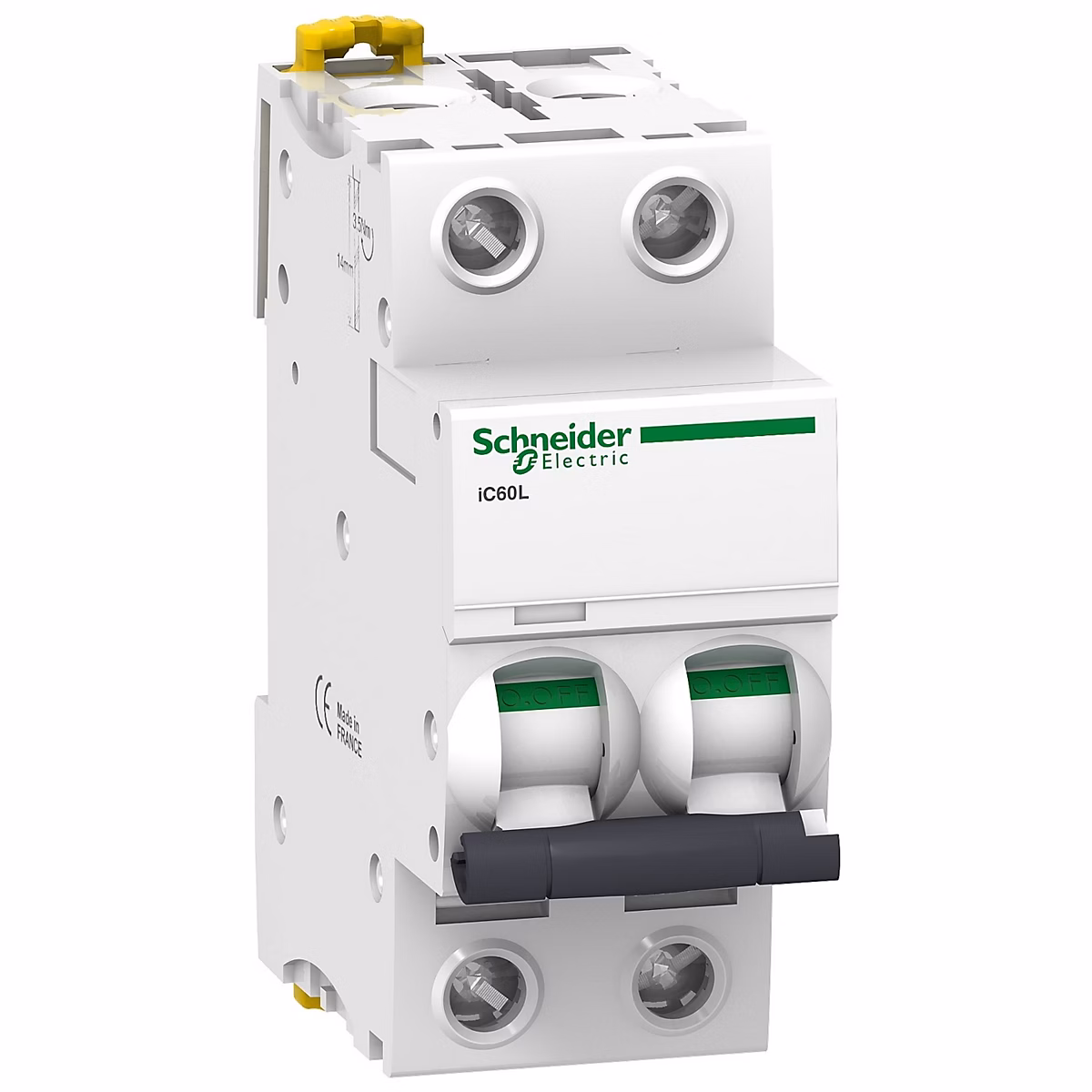 A9f95206 Schneider Ic60l Disjoncteur Bipolaire 6a – 2p, Courbe K, 25ka, Bornes à Vis étrier