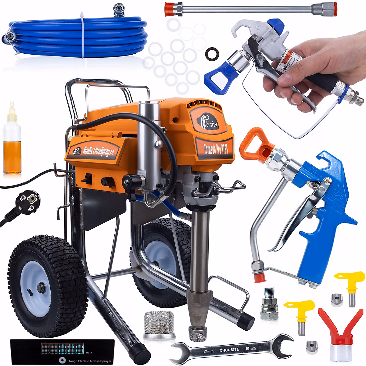 Agregat Malarski-Szpachlarski Tornado Pro RTR5 UltraSpray – 4000W 22MPA 6, 5L/min, Double Pistolet, Peinture Intérieure