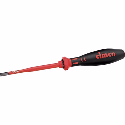 Tournevis plat VDE Slim 5 – 5 × 125 mm isolé, manche ergonomique 2 composants