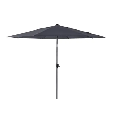 Parasol droit rond en aluminium coloris gris - Ø 350 cm