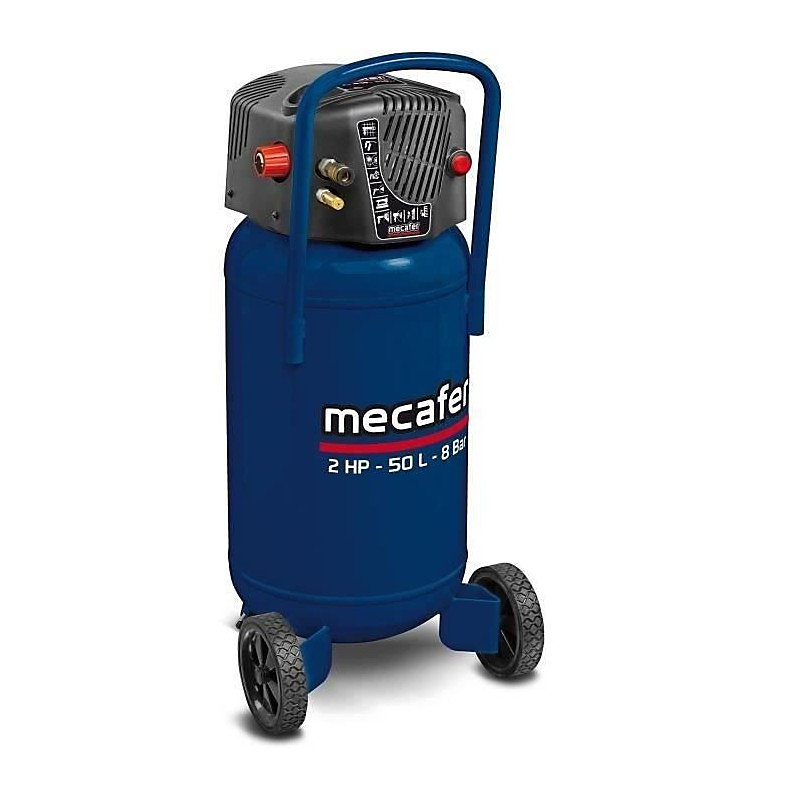 Compresseur vertical – MECAFER, 425790, 50 L, Bleu coaxial, Sans huile