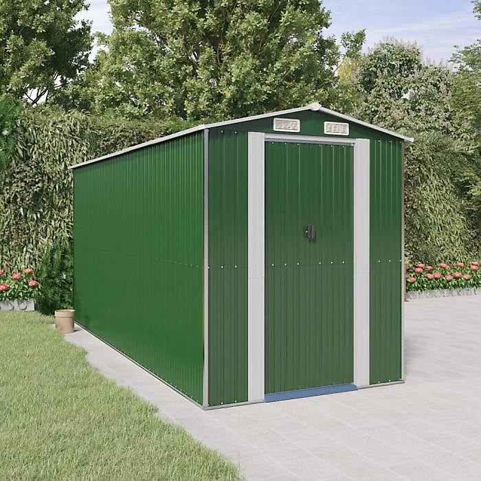 3147430 vidaXL Abri de jardin Vert 192 × 440 × 223 cm Acier galvanisé
