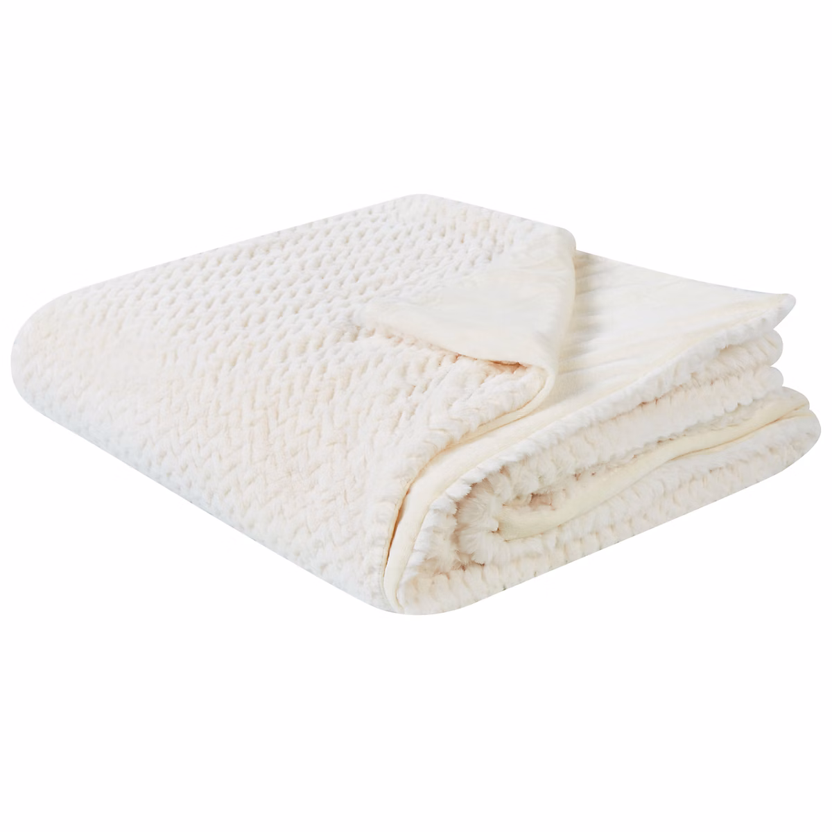 Couvre – lits SURMI Fourrure synthétique 150 × 200 cm Blanc cassé