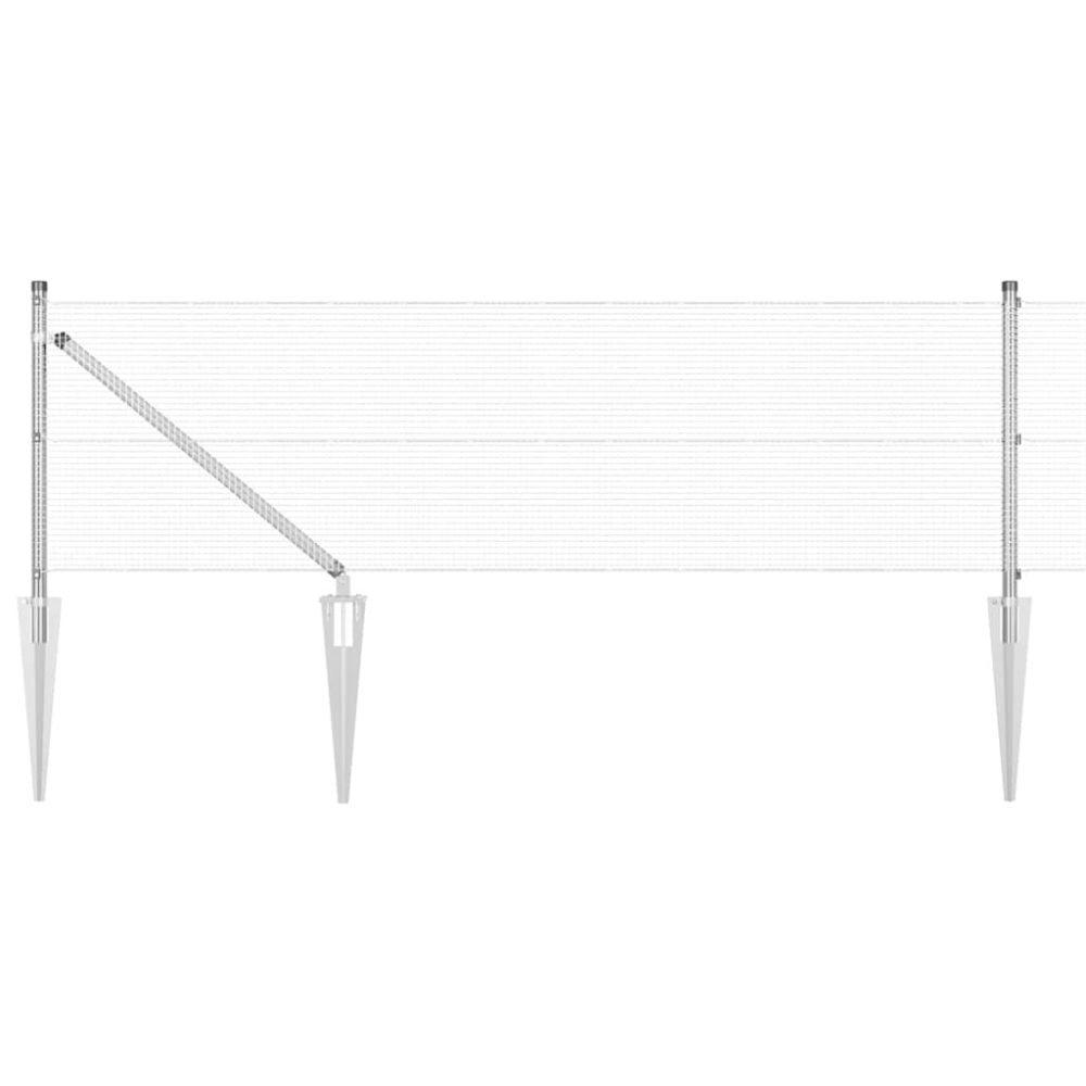 vidaXL Clôture en fil soudé avec pointes 50 x 0,6 m Acier galvanisé – Aménagement du jardin