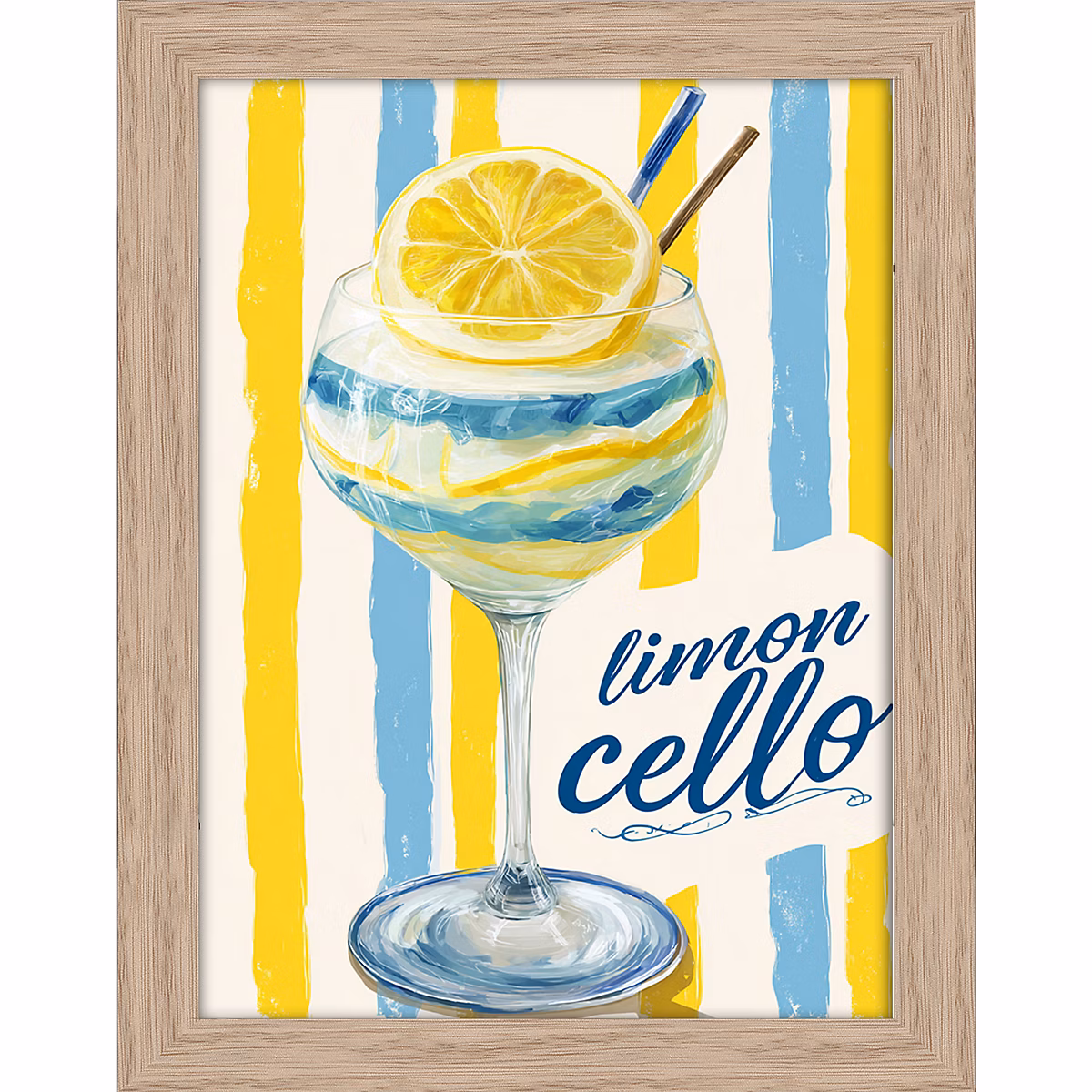 Cadre décoratif limoncello jaune et bleu 27 × 33 cm – Dada Art
