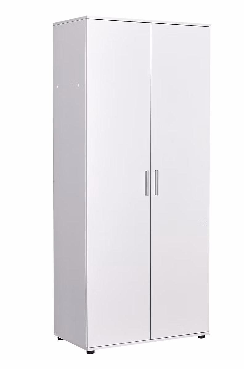 Armoire / placard de rangement de 2 portes coloris blanc – longueur 80 x profondeur 47 x hauteur 187 cm