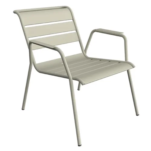 Fauteuil Lounge Monceau coloris gris en acier Fermob - 87 x 77 cm