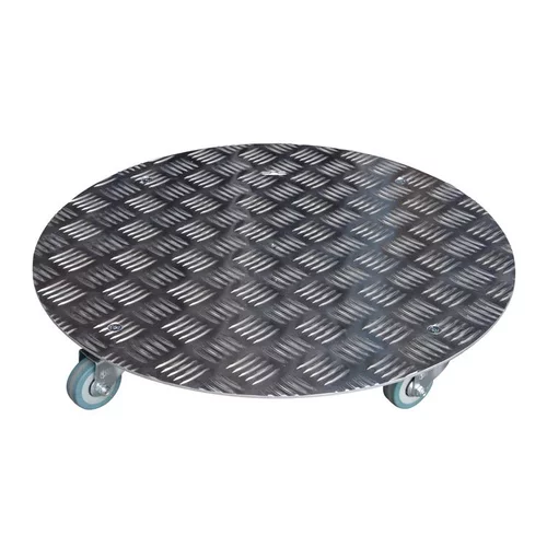 Roule plante rond en aluminium à 5 roues gris Ø 50 cm
