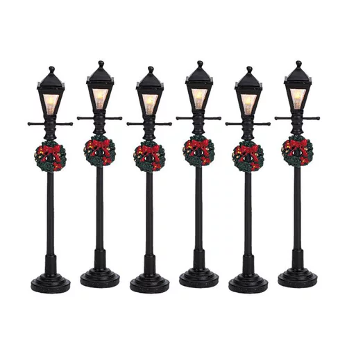 Ensemble de 6 lanternes à gaz illuminées 12 x 1.5 x 10.5 cm