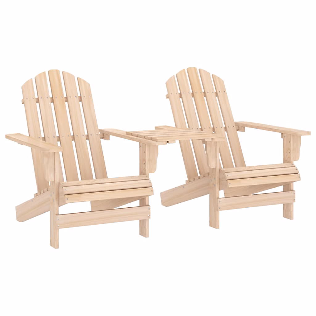 Salon et mobilier de jardin – Chaises de jardin Adirondack avec table bois de sapin solide vidaXL